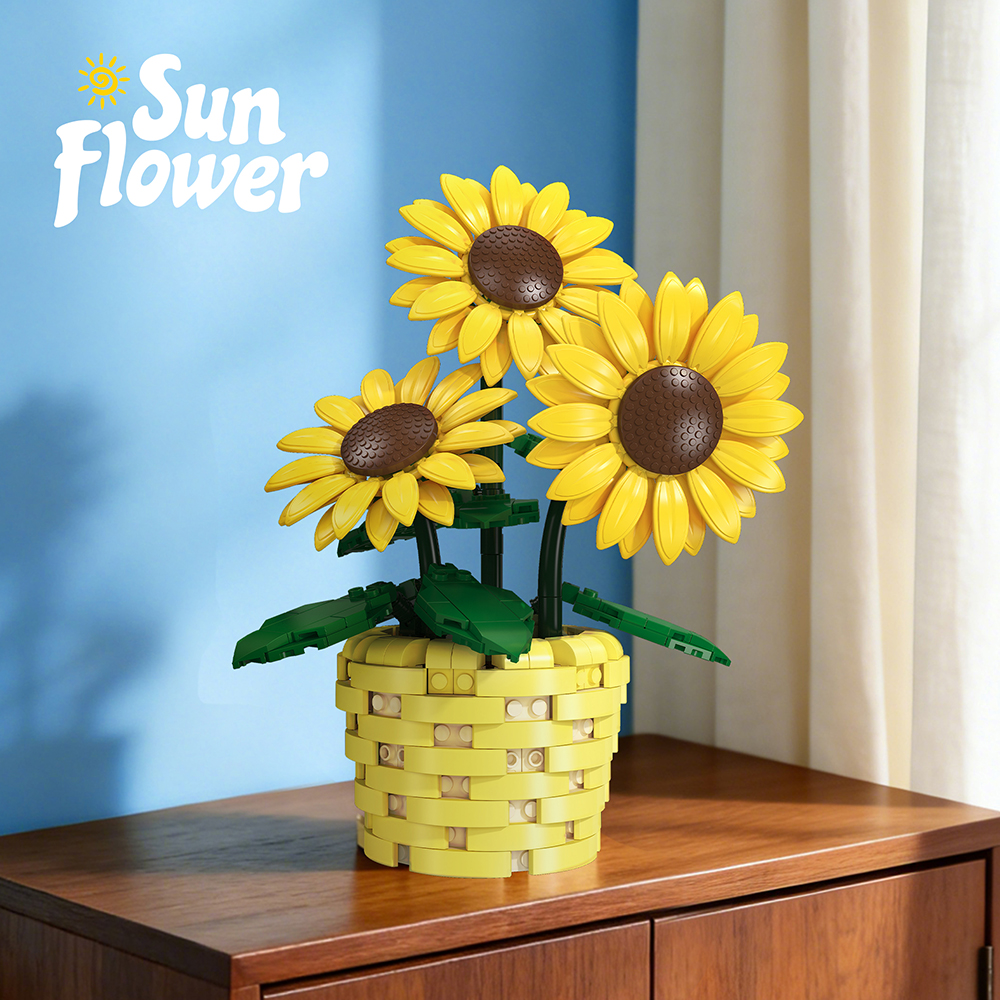 Plant Parent Yearly - DIY Sunflower Potted Plant Building Blocks